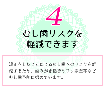 むし歯リスクを軽減できます
